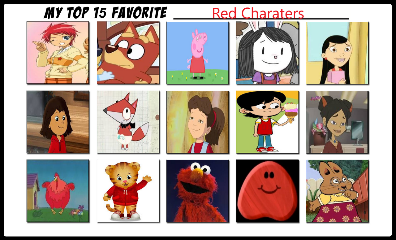 My Top 15 Favorite Red Characters by julinhafidelis on DeviantArt