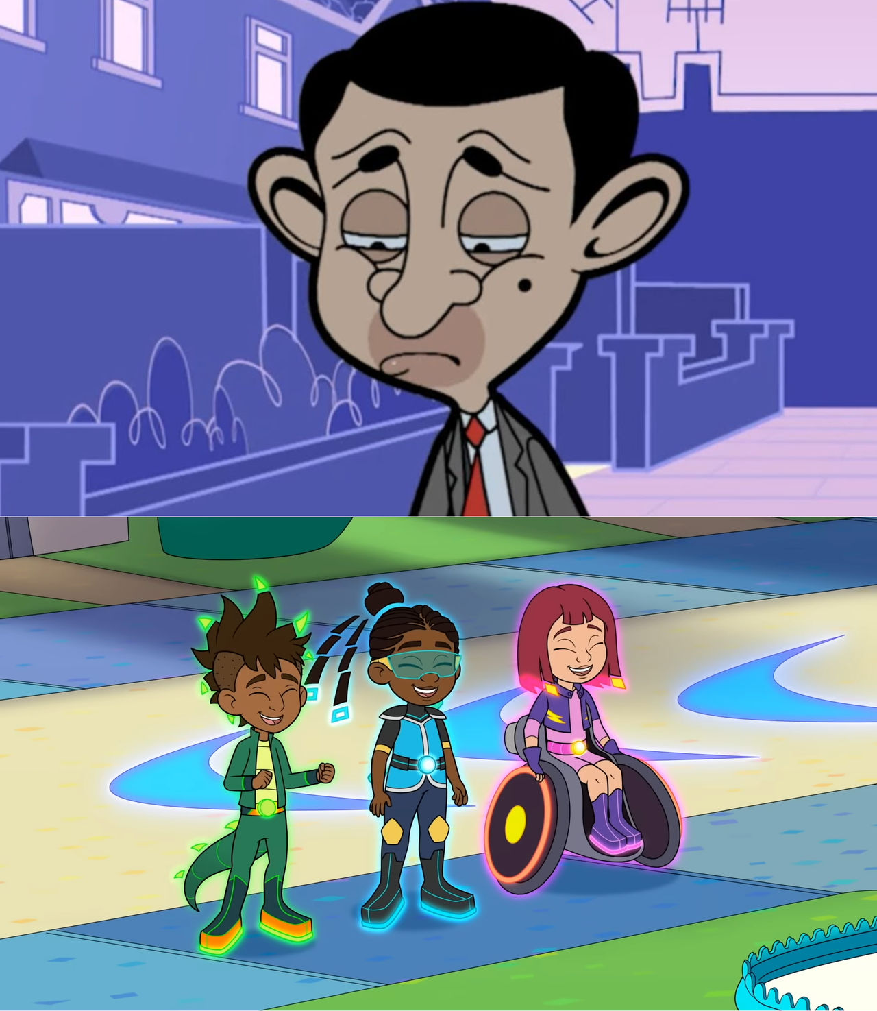 Cora Rae Rund Dev, Cora and Rae laughs at Mr Bean Sad by julinhafidelis on DeviantArt