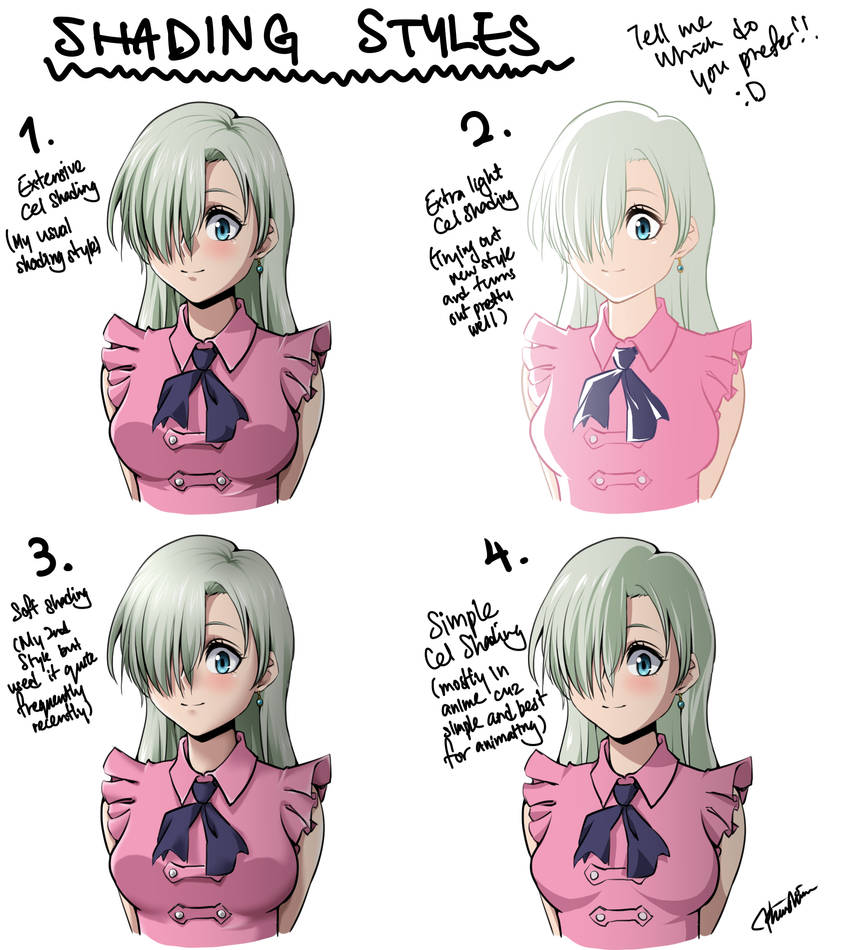 My current shading styles by Ahkhai1999 on DeviantArt
