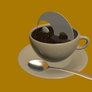 Coffee Beans And Cream Yin Yang In A Cup