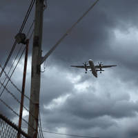 Plane and barbed wire