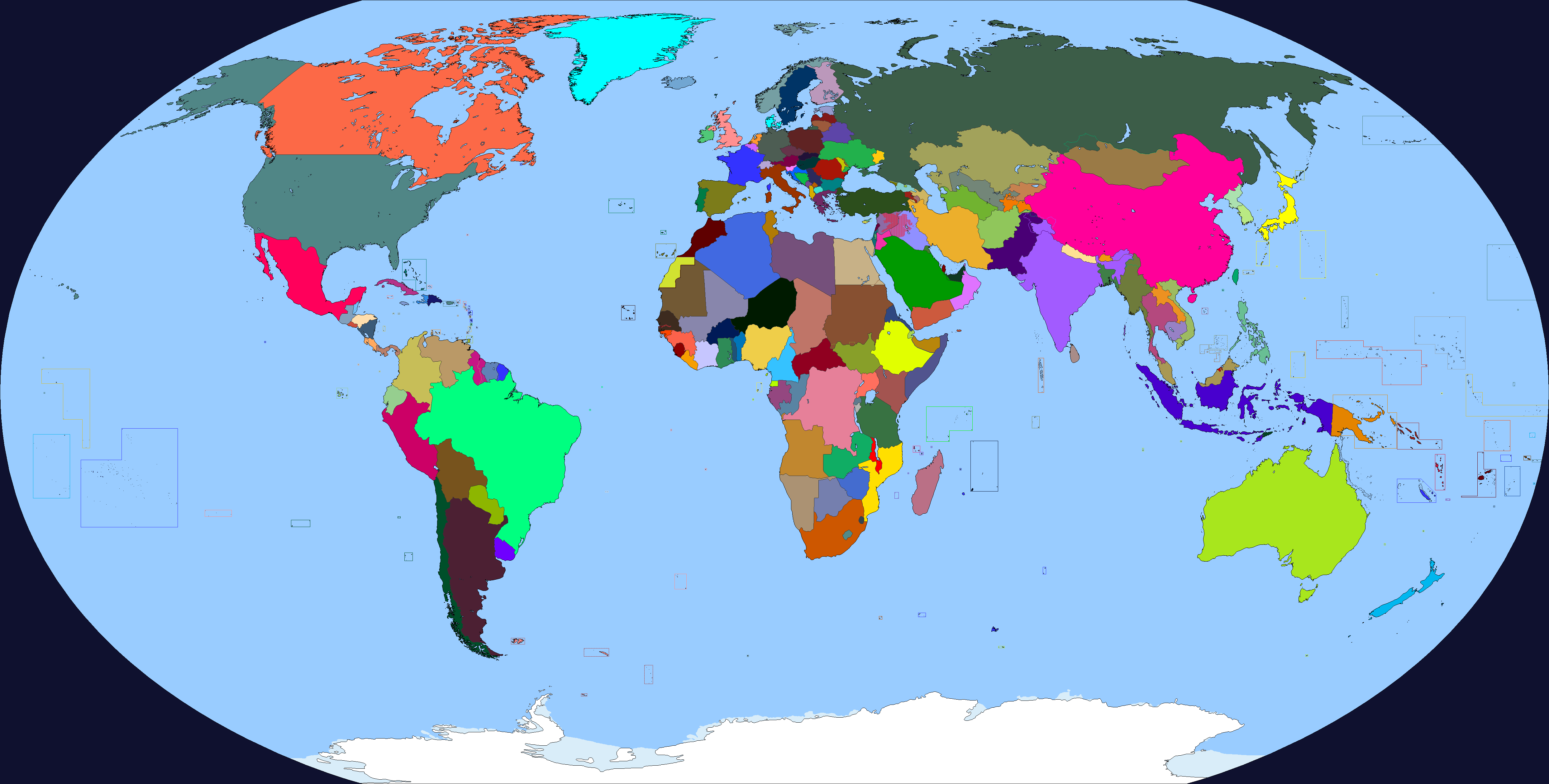 Colored World Map 4 by Neneveh on DeviantArt