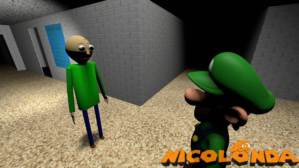 Luigi in Baldi's Basics by Nicolonda on DeviantArt
