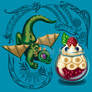 Dragon and raspberries cream