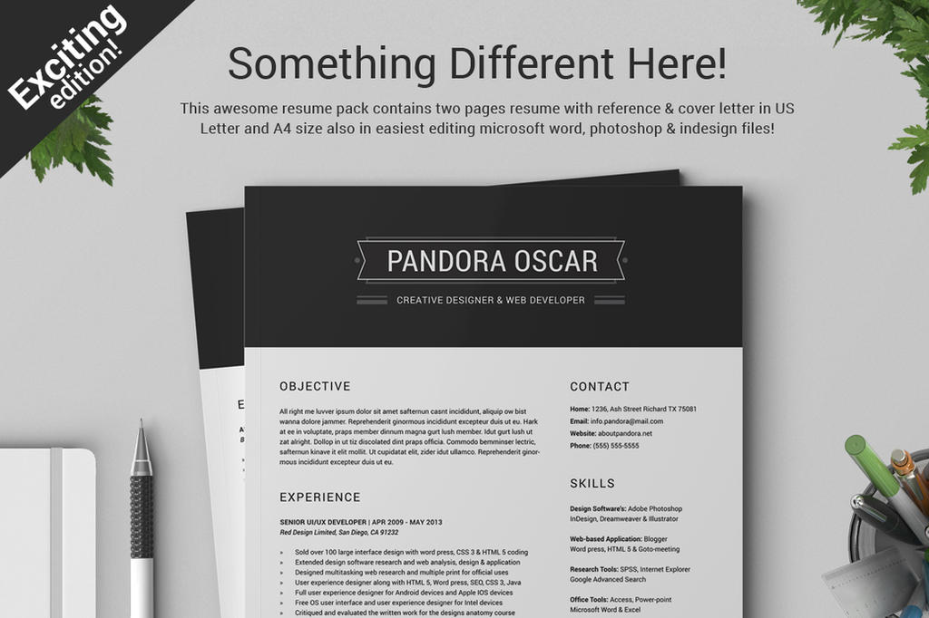 karton enestående effektivitet 2 Pages Clean Resume CV - Pandora by SNIPESCIENTIST on DeviantArt