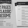 Two Pages Classic Resume CV Template