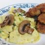 Breaded Chicken Liver with Mushroom Scrambled Eggs