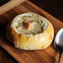 Fish Chowder in a Bread Bowl