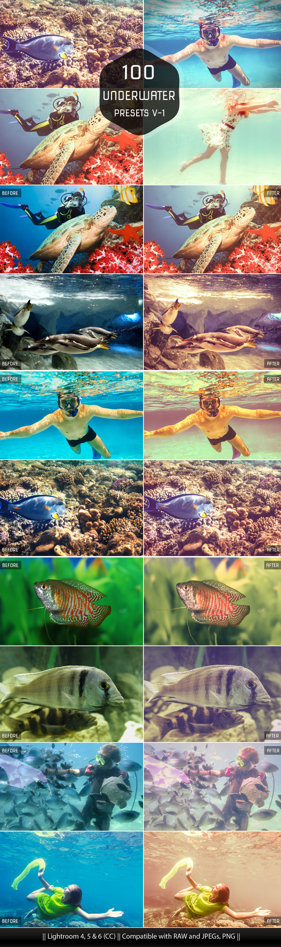 (Sale) 100 Underwater Lightroom Presets