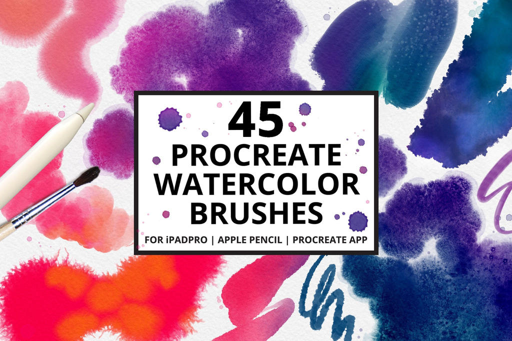 45 Procreate Watercolor Brushes