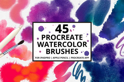 45 Procreate Watercolor Brushes