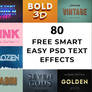 80 Free Smart Easy PSD Text Effects