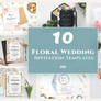 10 Floral Wedding Invitation Templates