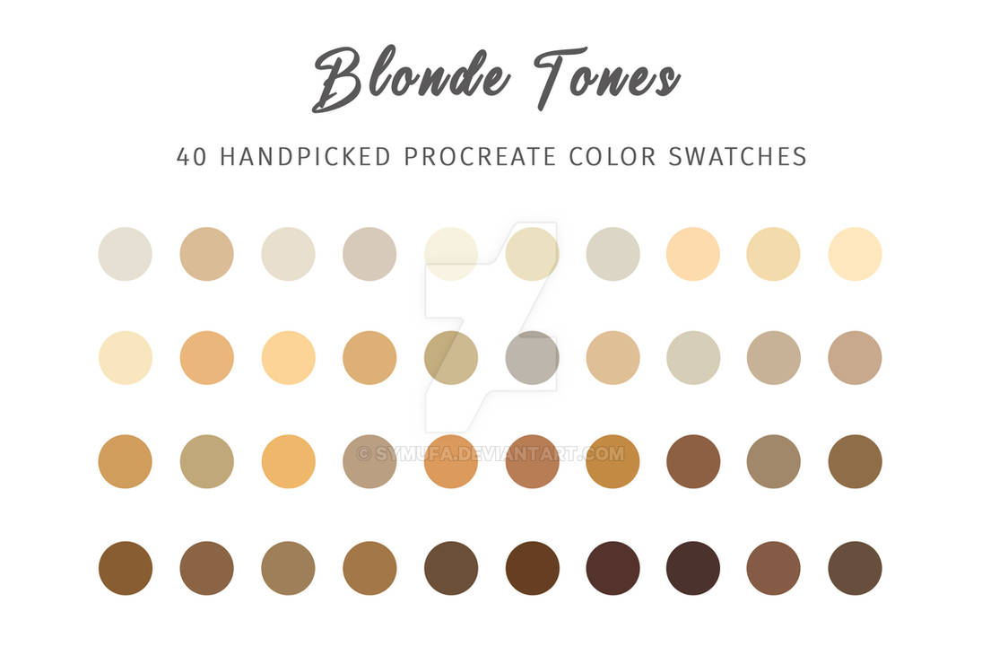 40 Blonde Hair Procreate Color Palettes by symufa on DeviantArt