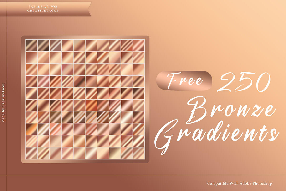 250 Bronze Photoshop Gradients | Free Download