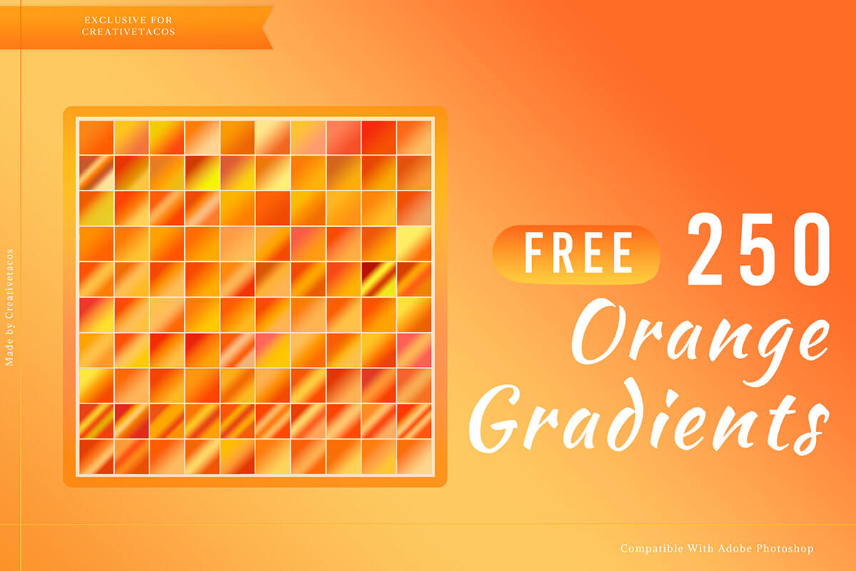 250 Free Orange Photoshop Gradients Collections