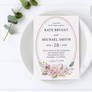 Dusty Rose Pink Floral Greenery Wedding Invitation