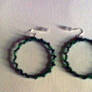 Black and Green Hoop Earrings