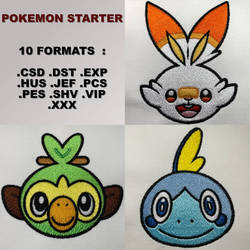 Machine Embroidery Designs - Pokemon starter Grook