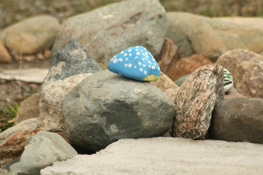 bright blue rock