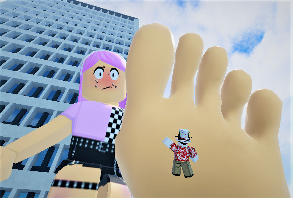 My Giantess Roblox Feet Squish a tiny man! by MiaRobloxFeetAndSock on