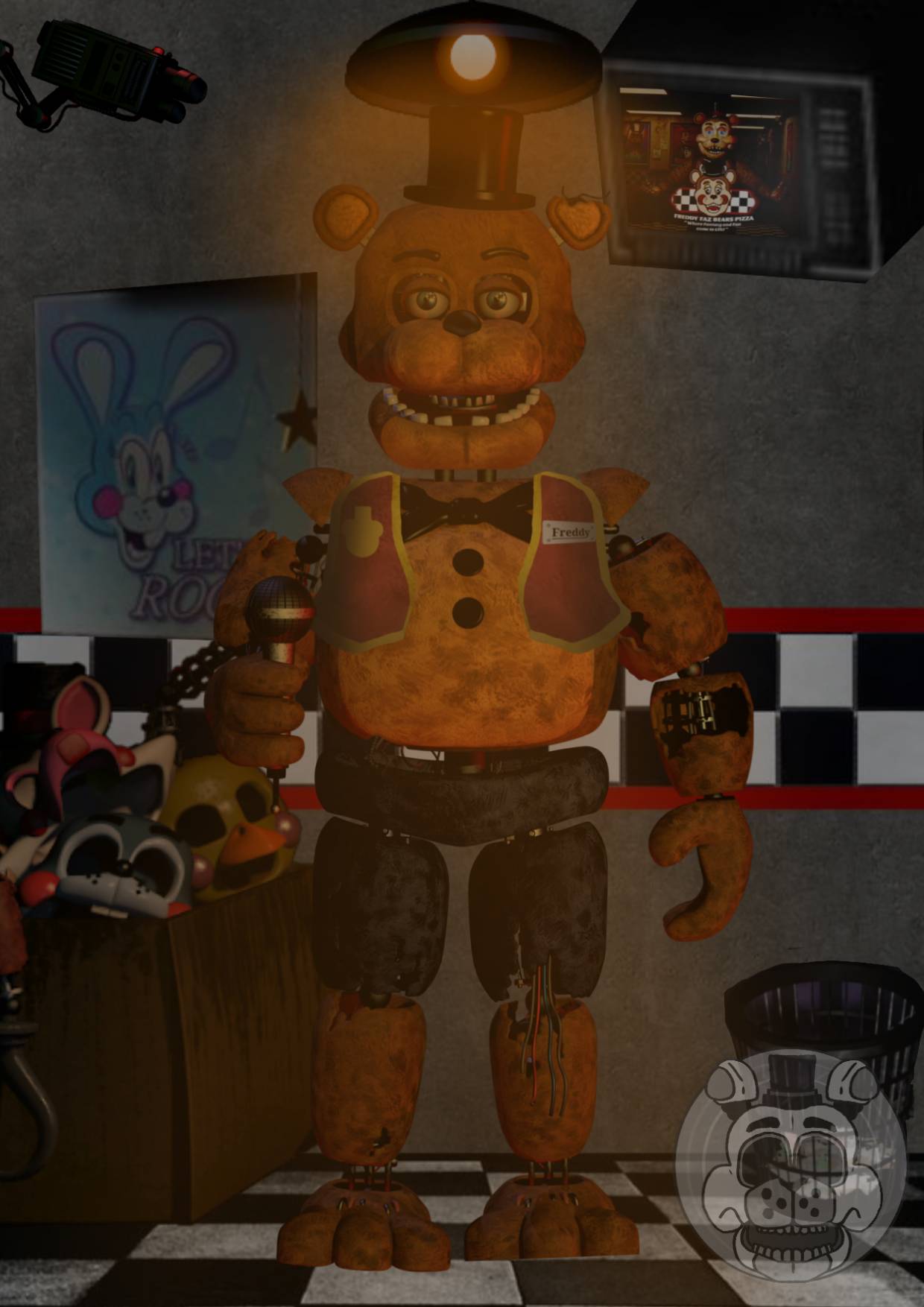 Stylized Withered Freddy by e74444444444 on DeviantArt