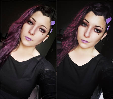 Sombra from Overwatch make-up