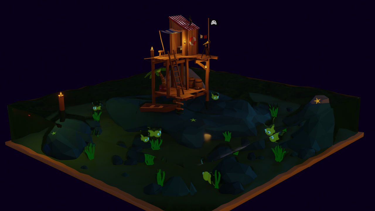 Sea Shack Renders Low Poly Sea Shack - Night Render by AsgardianArmoury on DeviantArt