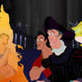 Frollo and Gaston see Belle in the Hellfire!