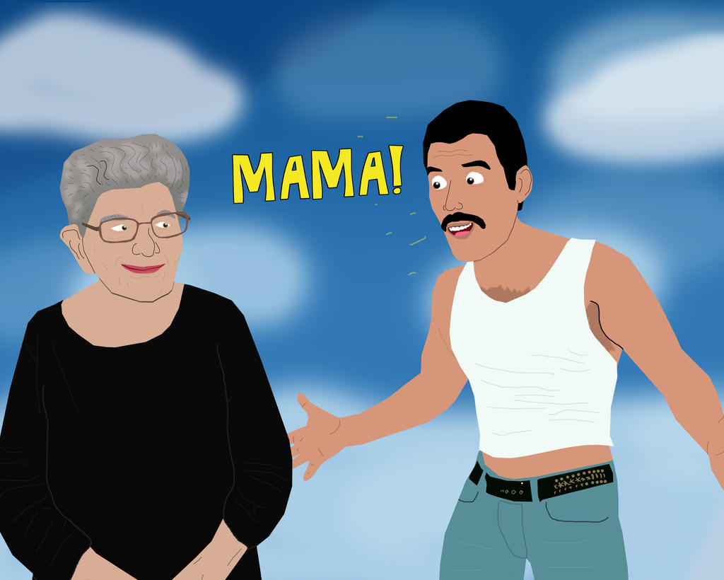 Freddie Mercury reunited with Mama Jer Bulsara by AndrewSS23 on DeviantArt