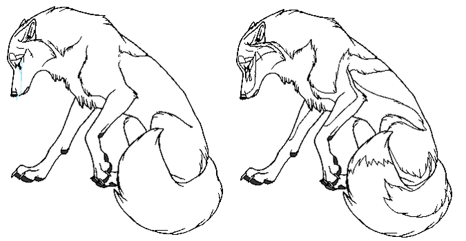 photo Anime Wolf Base Drawing artist deviantart