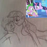 Sketch - Twilight and Spike humanized