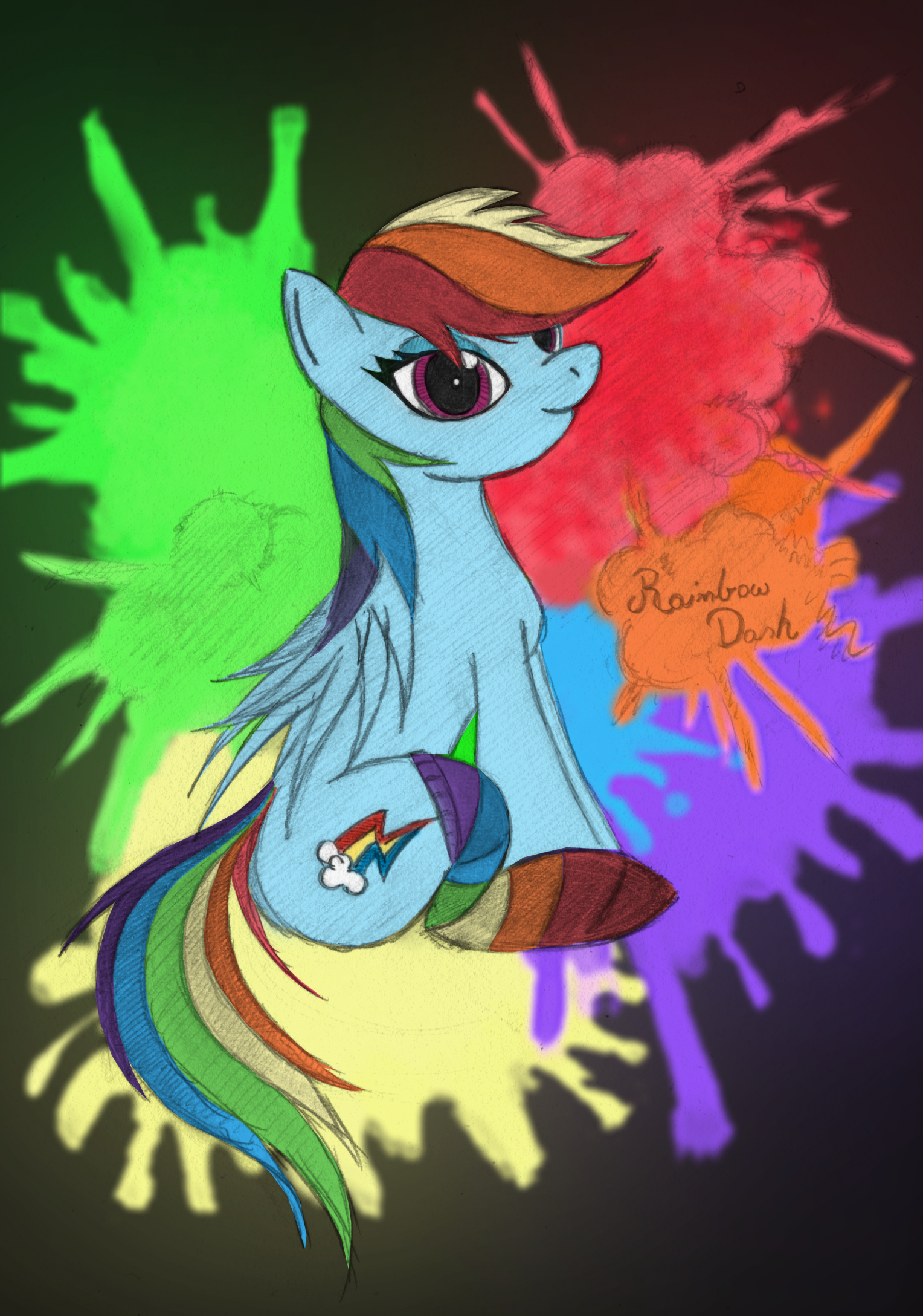 Rainbow dash with pony socks (in color)