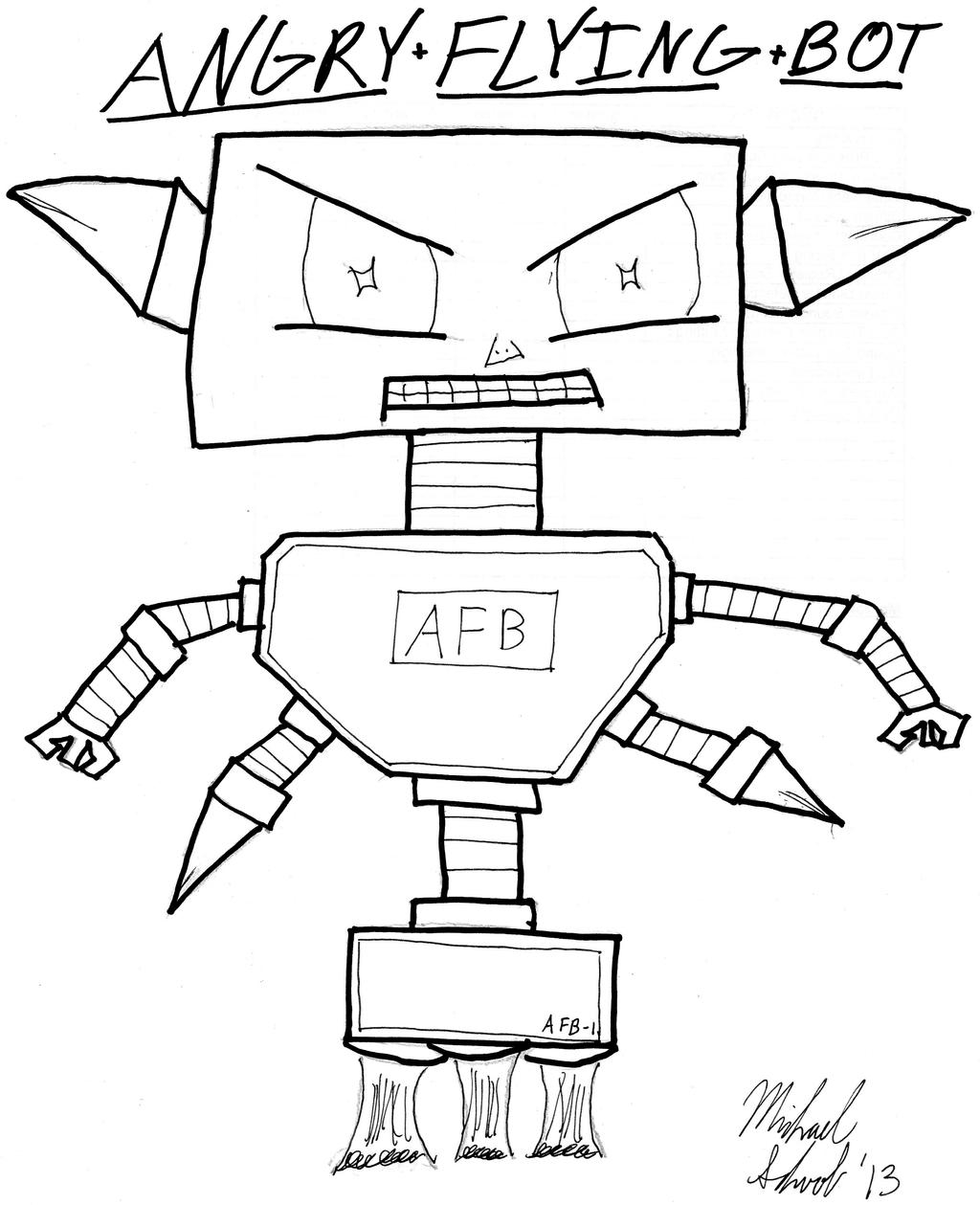 Angry Flying Bot by MichaelSchwob on DeviantArt
