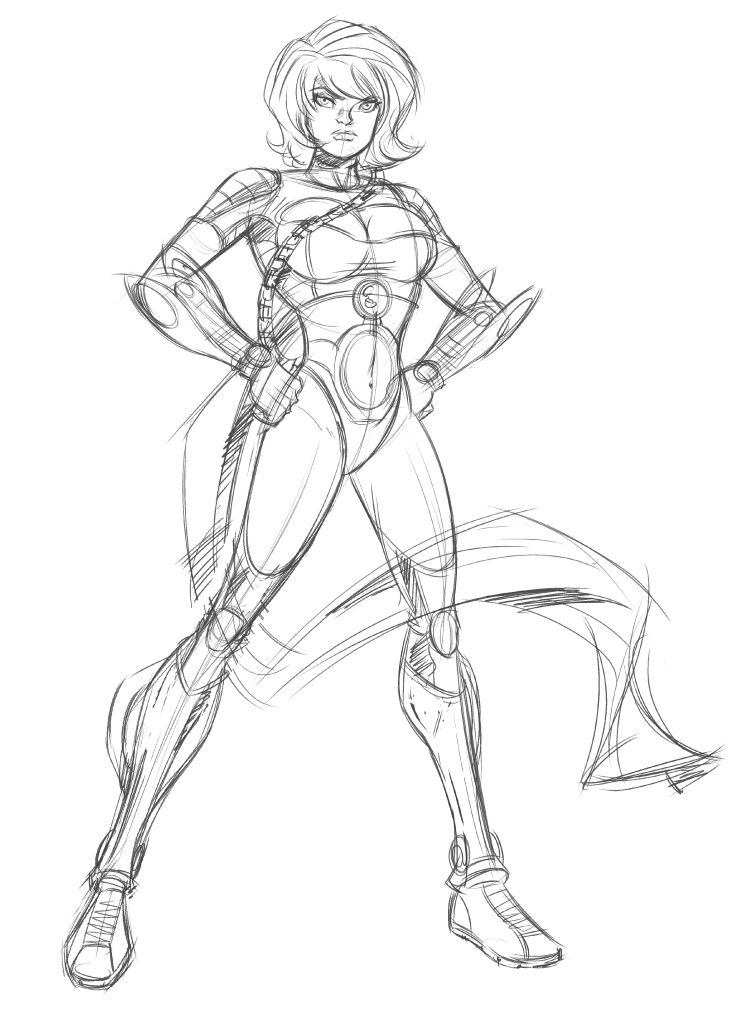 Ame-Comi Power Girl sketch