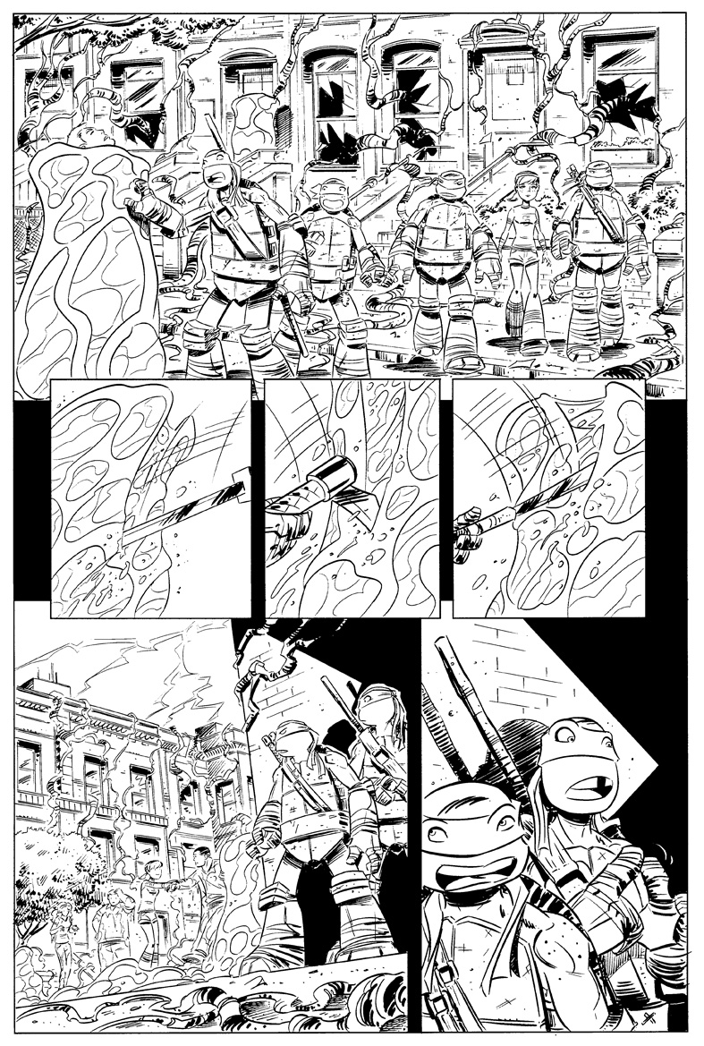 TMNT Animated book # 2 page 5 inks.