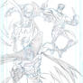 Bat-Family commission pencils