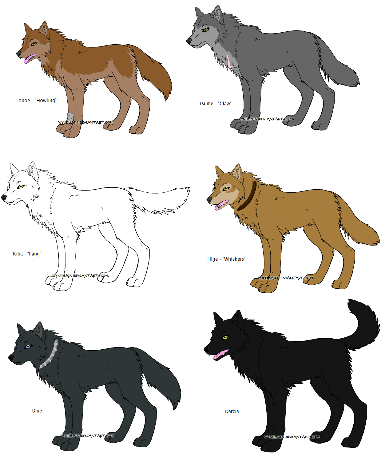 Wolf's rain online characters