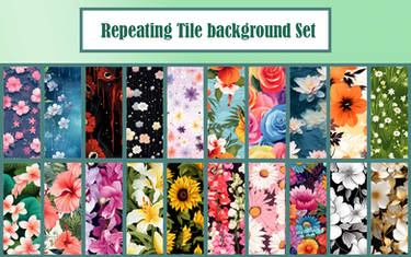 AI -Repeating Seamless Backgrounds- Floral Flowers