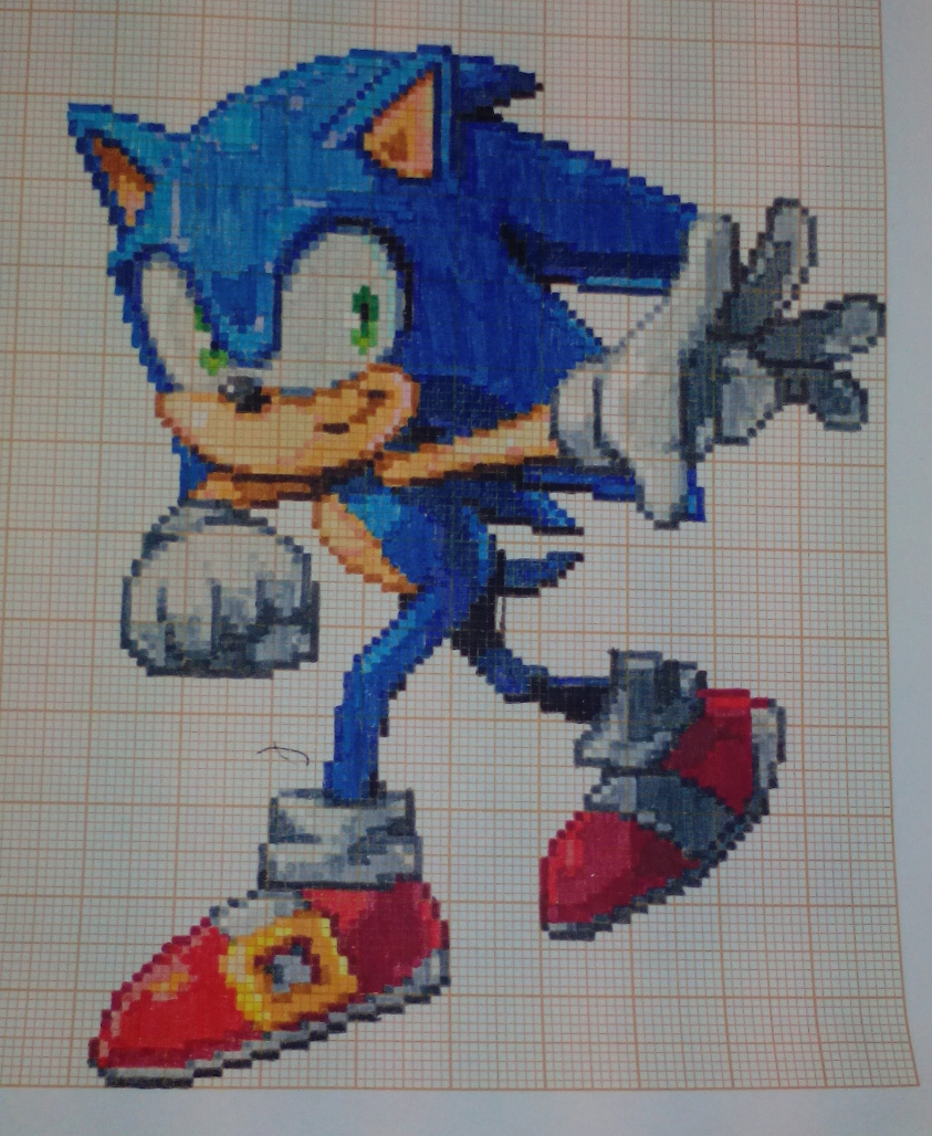 Sonic the Hedgehog 1 Title Screen Cross Stitch (Instant Download