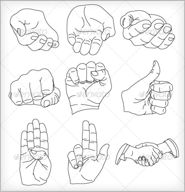 9 Vector Hands Illustrations