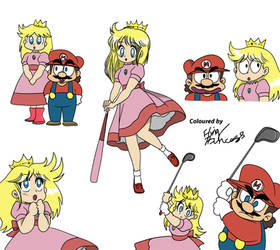 Peach and Mario (TikTok Colouring)