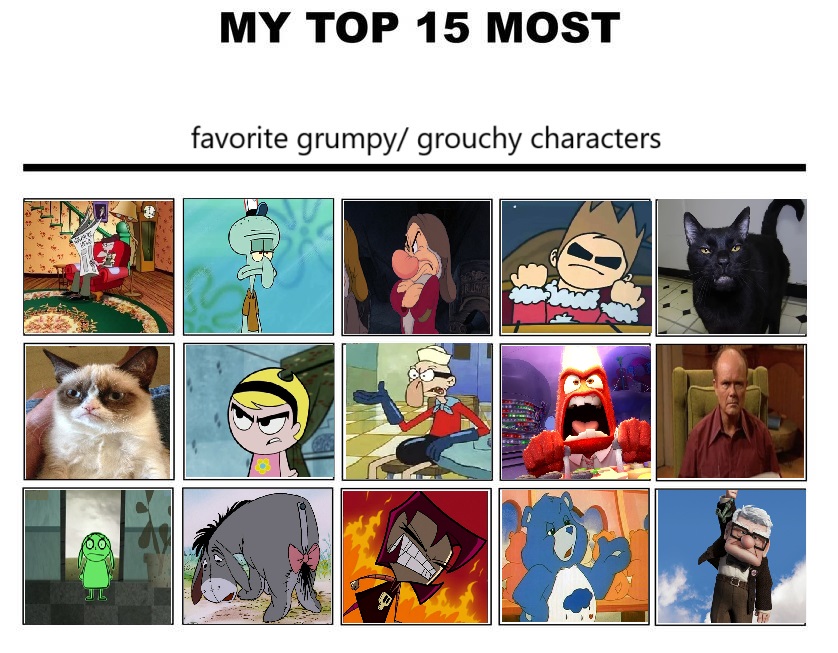 Top 15 grumpy/ grouchy characters by disneyfan108 on DeviantArt