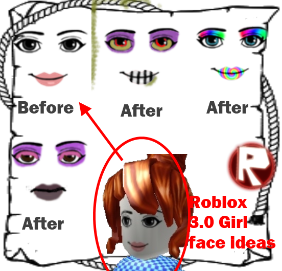 Roblox 3 0 Girl Face Ideas By Gaz Skellington Lil On Deviantart - how to make a realistic girl body roblox
