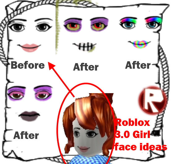 Roblox 3.0 Girl face ideas. by Gaz-Skellington-lil on DeviantArt