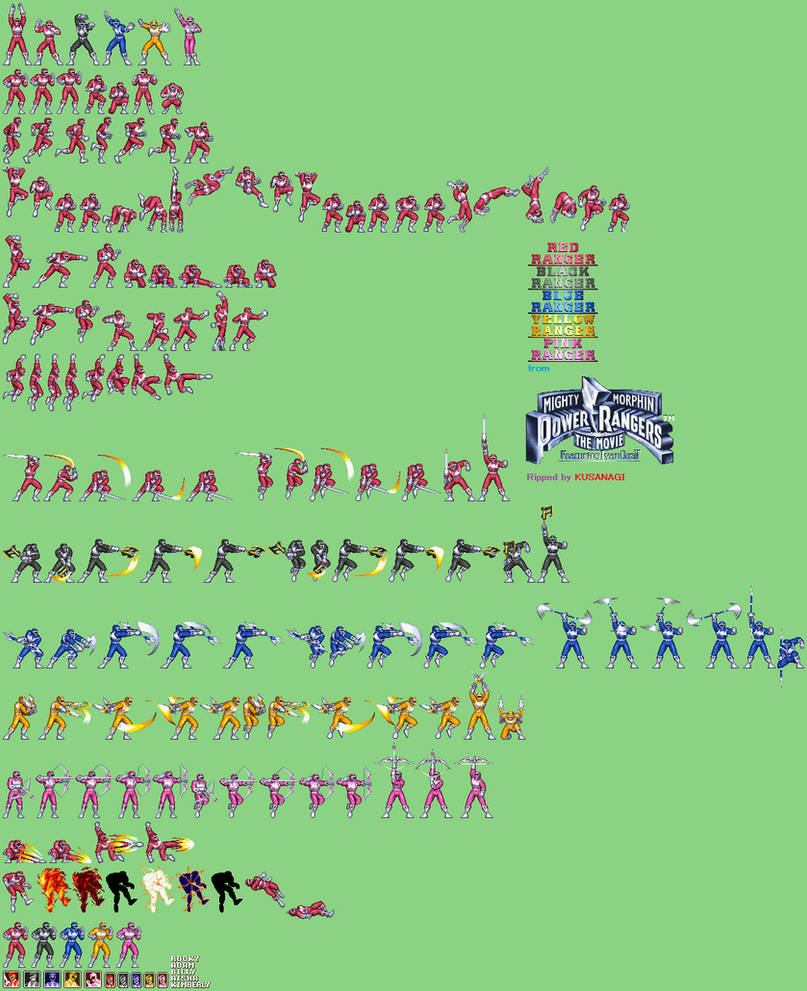 Power Rangers The Movie SNES - Regular Rangers by BiliantoKUSANAGI on ...