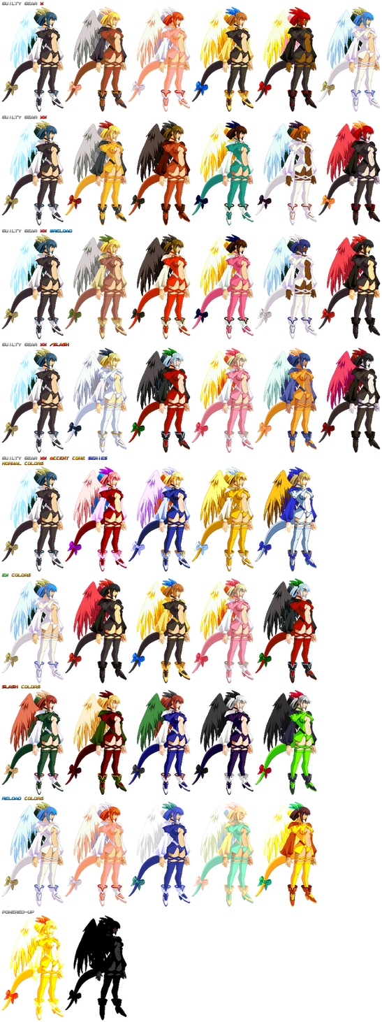 Guilty Color Chart Guilty Gear All Color Pallettes - Dizzy by BiliantoKUSANAGI on DeviantArt