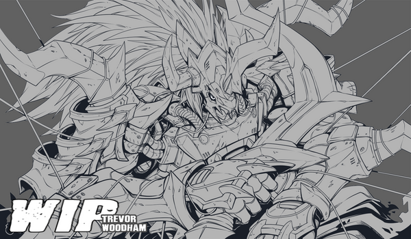 Digimon TCG playmat: Gaiomon WIP