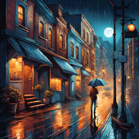 Rainy Night on the City Streets