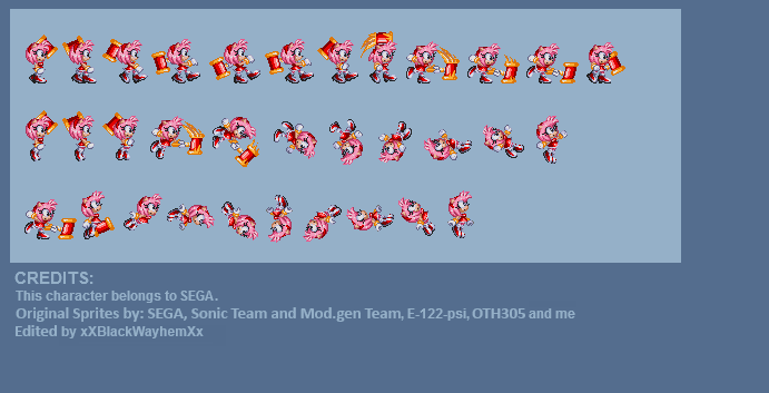 Amy Rose Sprites by Leo87sonic on DeviantArt